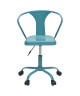 COMETE Chaise de bureau  Métal bleu brillant Industriel  L 35,5 x P 37 cm