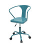COMETE Chaise de bureau  Métal bleu brillant Industriel  L 35,5 x P 37 cm