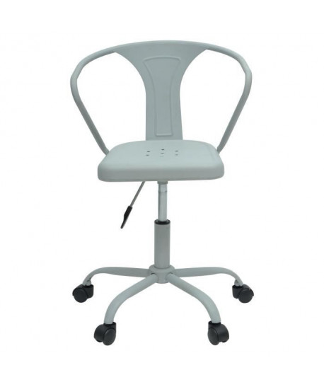 COMETE Chaise de bureau  Métal gris clair mat  Industriel  L 35,5 x P 37 cm