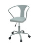 COMETE Chaise de bureau  Métal gris clair mat  Industriel  L 35,5 x P 37 cm