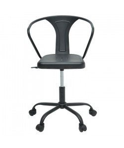 COMETE Chaise de bureau  Métal noir mat  Industriel  L 35,5 x P 37 cm