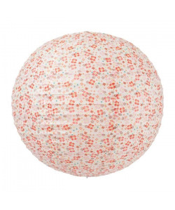 PAPIER BLANCHE Suspension boule Japonaise  Ř 35 cm  Motif Liberty  Papier  Rose et rouge