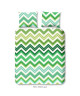 GOOD MORNING Parure de couette ZIGZAG 100% coton  1 housse de couette 220x240 cm et 2 taies d\'oreiller 60x70 cm  Vert