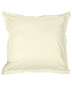 VENT DU SUD Taie d\'oreiller MANOIR 100% coton percale  65x65 cm  Blanc ivoire