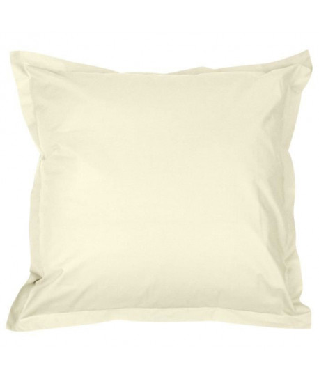 VENT DU SUD Taie d\'oreiller MANOIR 100% coton percale  65x65 cm  Blanc ivoire