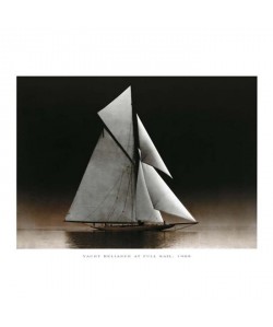 PLAGE Affiche papier Yacht Reliance at Full Sail   24x30 cm