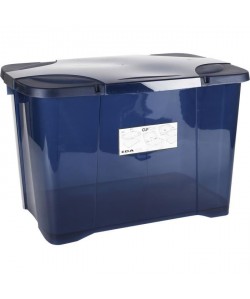 EDA PLASTIQUE Boîte de rangement Clip\'Box 60 L  Bleu couvercle avec charniere  60 x 40 x 40 cm