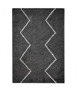 ASMA Tapis de salon Shaggy  Style berbere  100 x 150 cm  Gris  Poils longs