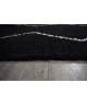 ASMA Tapis de salon Shaggy  Style berbere  100 x 150 cm  Noir  Poils longs