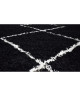 ASMA Tapis de salon Shaggy  Style berbere  100 x 150 cm  Noir  Poils longs