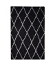 ASMA Tapis de salon Shaggy  Style berbere  100 x 150 cm  Noir  Poils longs