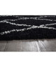 ASMA Tapis de salon Shaggy  Style berbere  100 x 150 cm  Noir  Poils longs