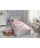 GOOD MORNING Parure de couette PINK HEART 100% coton  1 housse de couette 140x200 cm  1 taie d\'oreiller 60x70 cm  Rose