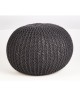 Pouf tricot JEF en polycoton  Ř40xH30 cm  Gris anthracite