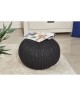 Pouf tricot JEF en polycoton  Ř40xH30 cm  Gris anthracite