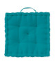 TODAY Coussin de sol 100% coton  40 x 40 cm  Bleu mer du sud