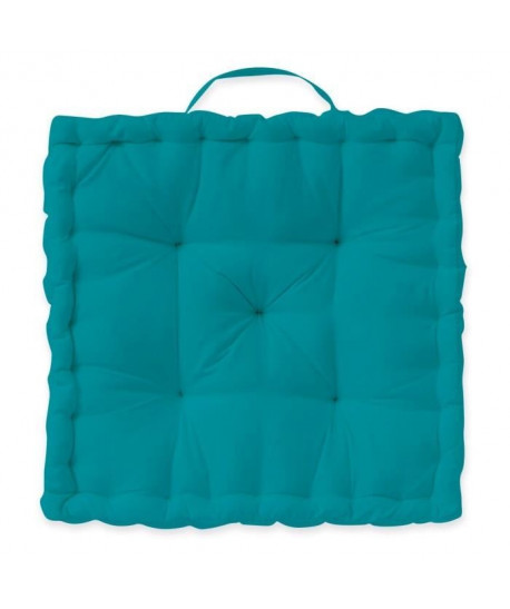 TODAY Coussin de sol 100% coton  40 x 40 cm  Bleu mer du sud