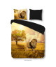 PURE Parure de couette SIMBA  1 housse de couette et 2 taies d\'oreiller  220x240 cm  Jaune et noir