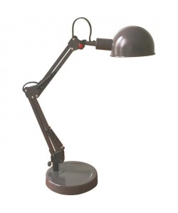 Lampe Factory tete orientable hauteur 45 cm E14 40W gris