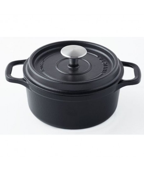 INVICTA Cocotte ronde  Ř 22 cm  Noir  Tous feux dont induction