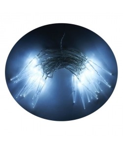Guirlande de Noël LED 30 Glaçons  4,5 m  Blanc fil transparent