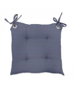 TODAY Galette de chaise Cabane de Plage Liny 100% coton  40x40 cm  Bleu rayé et blanc