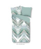 GOOD MORNING Parure de couette CHEVRON 100% coton  1 housse de couette 140x200 cm et 1 taie d\'oreiller 60x70 cm  Vert