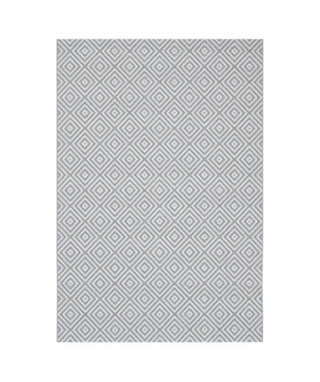 ALASKA II Tapis scandinave tissé plat en velours polypropylene  120x170 cm  Gris clair