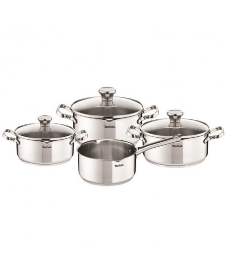 TEFAL A705A835 Duetto Batterie de cuisine Inox Set 7 pieces induction  3 faitouts  1 casserole