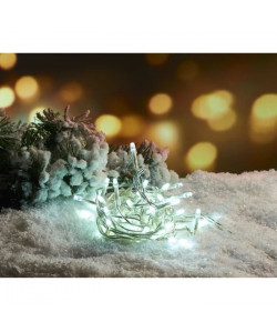 Guirlande de Noël 100 LED intérieure clignotante 5 mm  L 3 m  Blanc chaud  Pile