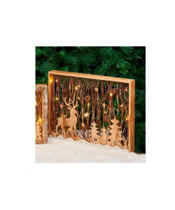 Cadre en bois avec décor lumineux H 35 cm  30x40x5 cm