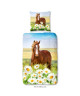 GOOD MORNING Parure de couette HORSE 100% coton  1 housse de couette 140x200 cm  1 taie d\'oreiller 60x70 cm  Multicolore