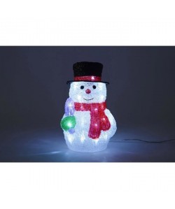 Bonhomme de neige lumineux 30 LED en acrylique  H 26 cm  24 V