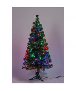 Sapin vert de Noël en PVC  H 150 cm  Fibre optique multicolore  24 V lumiere animée