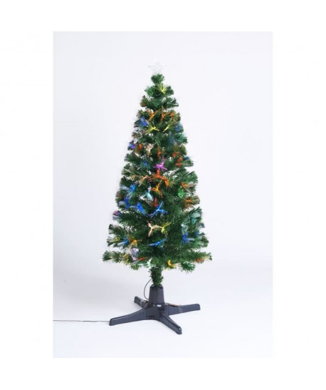 Sapin vert de Noël en PVC  H 150 cm  Fibre optique avec pied oscillant