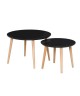 FINLANDEK 2 tables gigognes rondes INKERI scandinave  Noir  L 60 x l 60 cm et L 45 x l 45 cm