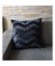 O\'CBO Coussin déhoussable fourrure 57x57 cm  Noir