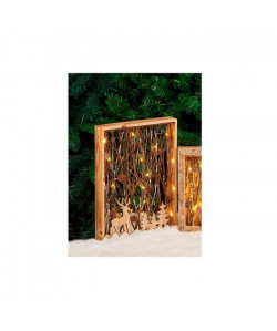 Cadre en bois avec décor lumineux H 40 cm  30x40x5 cm