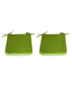 O\'CBO Lot de 2 Galettes de chaises DAMIER 39x39 cm  Vert