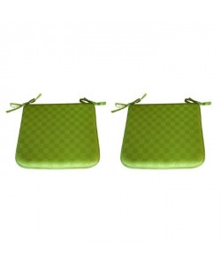 O\'CBO Lot de 2 Galettes de chaises DAMIER 39x39 cm  Vert