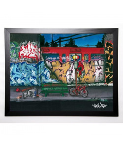 BUTCH & PEA Image encadrée Bus II nuit 57x77 cm Multicolore