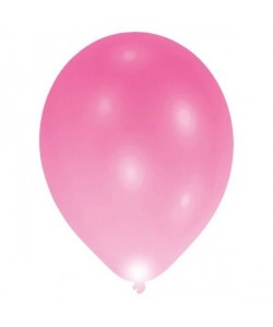 Lot de 6 Ballons avec LED  Latex  27,5 cm  Rose