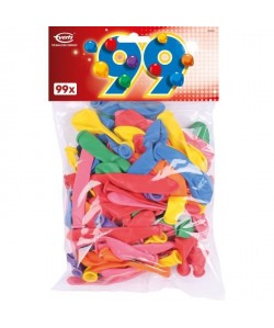Lot de 99 Ballons unis  Latex  Coloris assortis