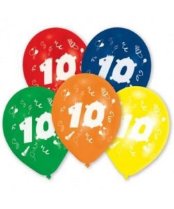 Lot de 10 Ballons  Latex  Chiffre 10