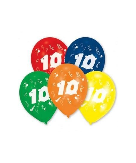 Lot de 10 Ballons  Latex  Chiffre 10