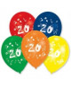 Lot de 10 Ballons  Latex  Chiffre 20