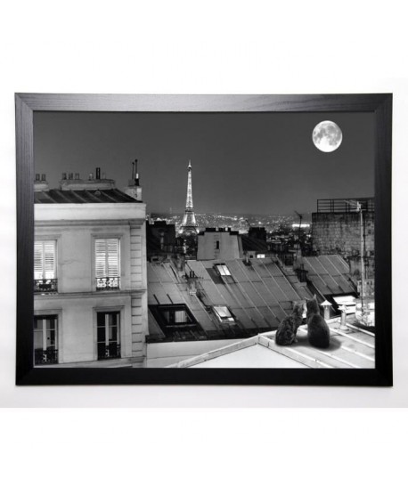 CARRARA ANTOINE Image encadrée La Tour Eiffel de la rue St Eleuthere 57x77 cm Gris