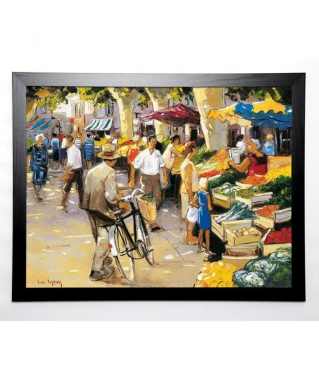 DEYMONAZ ANDRÉ Image encadrée Au marché 67x87 cm Multicolore