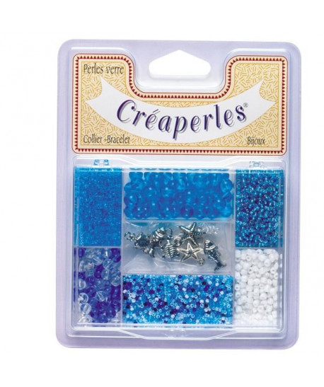 KIMPLAY Kit perles en verre  Bleu
