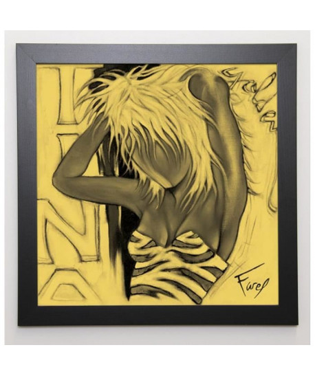 FAREL Image encadrée Tina  57x57 cm Jaune